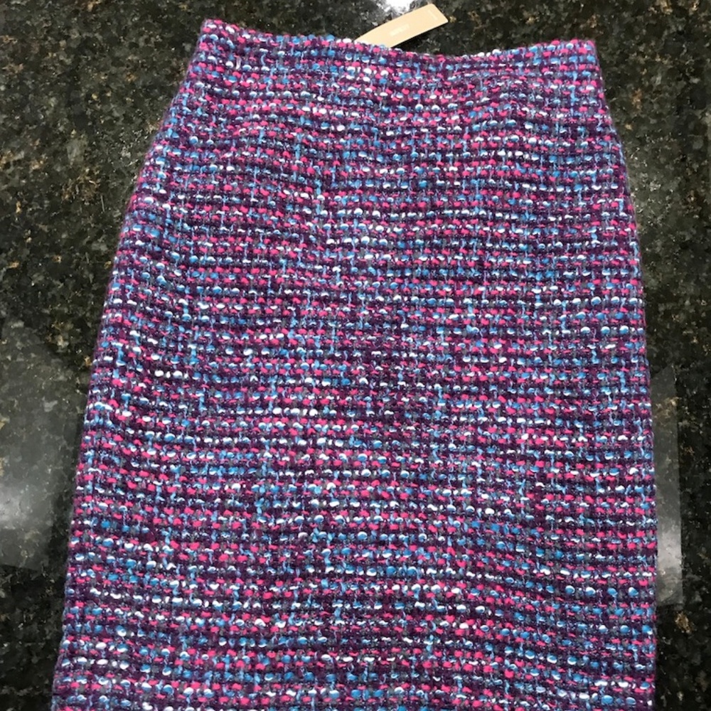 NWT JCREW Pencil Tweed Pink Blend Skirt Sz 00P